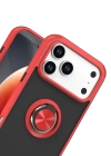 Newface Apple iPhone 17 Pro Montreal Yüzüklü Silikon Kapak - Kırmızı
