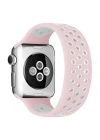 Newface Apple Watch 38mm Ayarlı Delikli Silikon Kordon - Pembe-Beyaz
