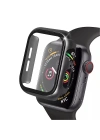 Newface Apple Watch 38mm Camlı Kasa Ekran Koruyucu - Siyah