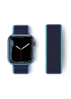 Newface Apple Watch 38mm Hasırlı Cırtcırtlı Kordon - Mavi-Lacivert