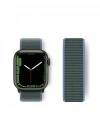 Newface Apple Watch 38mm Hasırlı Cırtcırtlı Kordon - Mavi-Yeşil