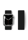 Newface Apple Watch 38mm Hasırlı Cırtcırtlı Kordon - Siyah