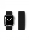 Newface Apple Watch 38mm Hasırlı Cırtcırtlı Kordon - Siyah