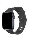 Newface Apple Watch 38mm KR408 Çizgili Silikon Kordon - Koyu Gri