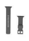 Newface Apple Watch 38mm KR408 Çizgili Silikon Kordon - Koyu Gri