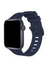 Newface Apple Watch 38mm KR408 Çizgili Silikon Kordon - Lacivert