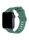 Newface Apple Watch 38mm KR408 Çizgili Silikon Kordon - Yeşil