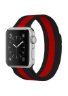 Newface Apple Watch 38mm Metal Mıknatıslı Kordon - Siyah-Kırmızı