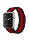 Newface Apple Watch 38mm Metal Mıknatıslı Kordon - Siyah-Kırmızı