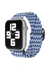 Newface Apple Watch 38mm Star Kordon - Zigzag Beyaz-Mavi
