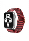 Newface Apple Watch 38mm Star Kordon - Zigzag Kırmızı-Siyah