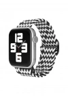 Newface Apple Watch 38mm Star Kordon - Zigzag Siyah-Beyaz