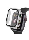 Newface Apple Watch 41mm Camlı Kasa Ekran Koruyucu - Gümüş