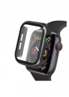 Newface Apple Watch 42mm Camlı Kasa Ekran Koruyucu - Siyah