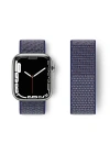 Newface Apple Watch 42mm Hasırlı Cırtcırtlı Kordon - Lacivert