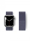 Newface Apple Watch 42mm Hasırlı Cırtcırtlı Kordon - Lacivert