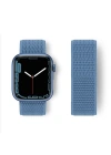 Newface Apple Watch 42mm Hasırlı Cırtcırtlı Kordon - Mavi