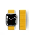 Newface Apple Watch 42mm Hasırlı Cırtcırtlı Kordon - Sarı