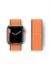 Newface Apple Watch 42mm Hasırlı Cırtcırtlı Kordon - Turuncu