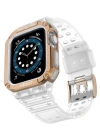 Newface Apple Watch 42mm KR401 Silikon Kordon - Beyaz-Rose