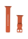 Newface Apple Watch 42mm KR408 Çizgili Silikon Kordon - Turuncu
