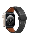Newface Apple Watch 42mm KR414 Daks Deri Kordon - Siyah
