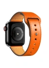 Newface Apple Watch 42mm KR415 Luaz Deri Kordon - Turuncu