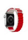 Newface Apple Watch 42mm Mountain Kordon - Beyaz-Kırmızı