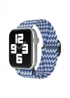 Newface Apple Watch 42mm Star Kordon - Zigzag Beyaz-Mavi