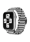 Newface Apple Watch 42mm Star Kordon - Zigzag Siyah-Beyaz