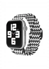 Newface Apple Watch 42mm Star Kordon - Zigzag Siyah-Beyaz