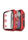 Newface Apple Watch 44mm Camlı Kasa Ekran Koruyucu - Kırmızı