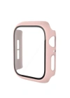 Newface Apple Watch 44mm Camlı Kasa Ekran Koruyucu - Pembe