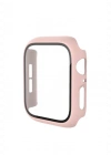 Newface Apple Watch 44mm Camlı Kasa Ekran Koruyucu - Pembe