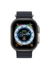 Newface Apple Watch Ultra 49mm Alüminyum Kasa Cam Ekran Koruyucu - Siyah
