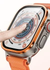 Newface Apple Watch Ultra 49mm Alüminyum Kasa Cam Ekran Koruyucu - Turuncu