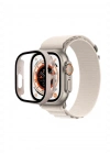 Newface Apple Watch Ultra 49mm Desert Camlı Kasa Ekran Koruyucu - Metalik Gold