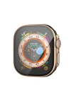 Newface Apple Watch Ultra 49mm Legend Camlı Kasa Ekran Koruyucu - Siyah-Gold