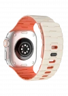 Newface Apple Watch Ultra 49mm Wowen Kordon - Beyaz-Turuncu