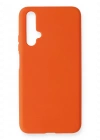 Newface Huawei Honor 20 Kılıf Nano içi Kadife Silikon - Turuncu