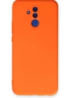 Newface Huawei Mate 20 Lite Kılıf Nano içi Kadife Silikon - Turuncu