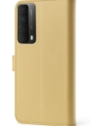Newface Huawei P Smart 2021 Kılıf Trend S Plus Kapaklı Kılıf - Gold