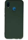 Newface Huawei P20 Lite Kılıf Nano içi Kadife Silikon - Koyu Yeşil