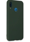 Newface Huawei P20 Lite Kılıf Nano içi Kadife Silikon - Koyu Yeşil