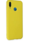 Newface Huawei P20 Lite Kılıf Nano içi Kadife Silikon - Sarı