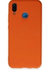 Newface Huawei P20 Lite Kılıf Nano içi Kadife Silikon - Turuncu