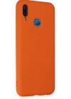 Newface Huawei P20 Lite Kılıf Nano içi Kadife Silikon - Turuncu