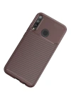 Newface Huawei P40 Lite E Kılıf Auto Focus Karbon Kapak - Kahverengi