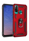 Newface Huawei P40 Lite E Kılıf Sofya Yüzüklü Silikon Kapak - Kırmızı