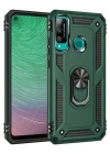 Newface Huawei P40 Lite E Kılıf Sofya Yüzüklü Silikon Kapak - Yeşil